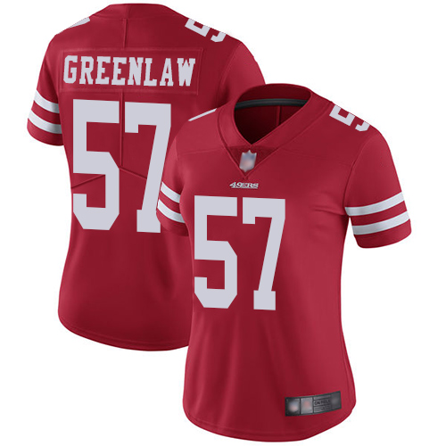 San Francisco 49ers Limited Red Women Dre Greenlaw Home NFL Jersey #57 Vapor Untouchable